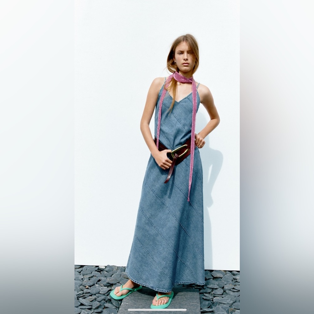 NWT Zara denim maxi dress